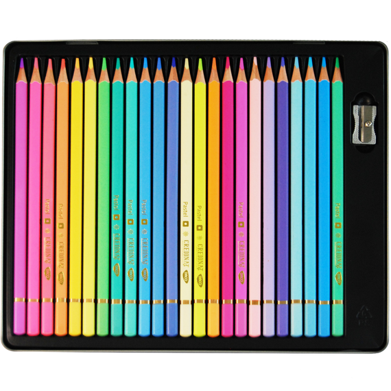 Creioane colorate DACO Pastel, cutie metalica, 24 culori/set - 2Papet