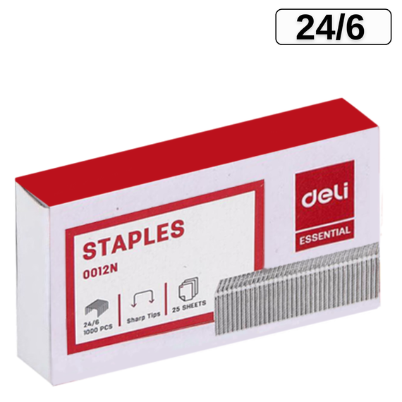 Capse 24/6, 1000 buc/cutie DELI - Papet