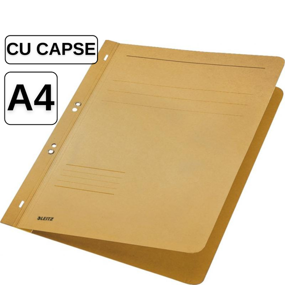 Dosar cu capse si coperta 1/1, LEITZ, carton Kraft - Papet