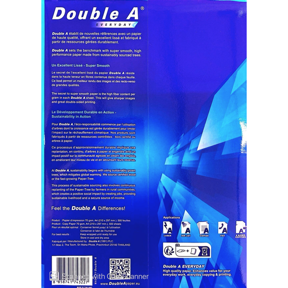 Hartie DOUBLE A, A4, 70g/mp, 500 coli/top - 2Papet