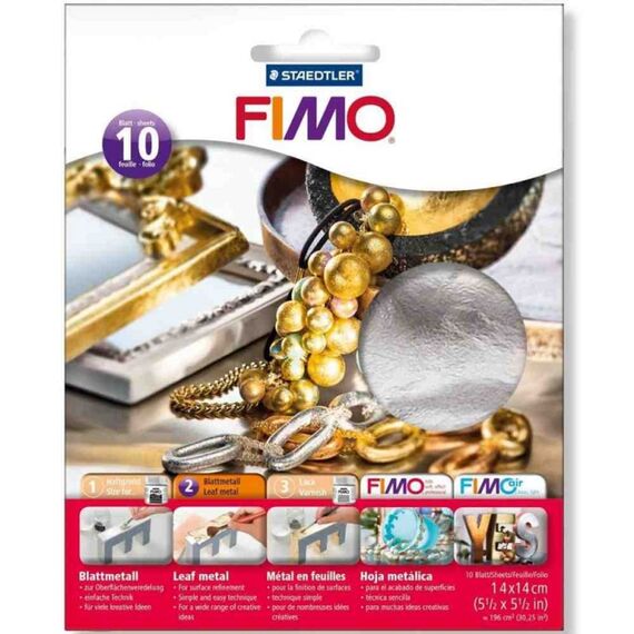Fimo foite metal argintiu 14X14, 10 buc/set STH-8781-81 - Papet