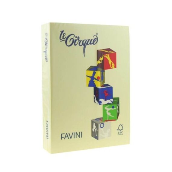 Hartie colorata Galben mediu A4, FAVINI, 80 g/mp, 500 coli/top, cod culoare 202 - Papet