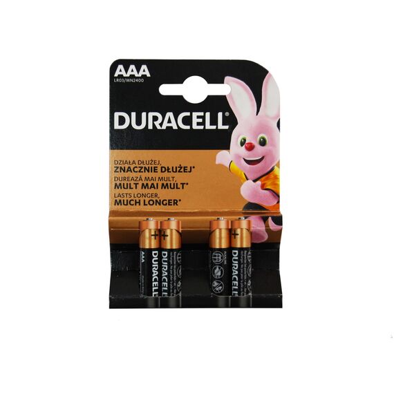 Baterie alcalina DURACELL AAA LR3 1.5V, 4 buc/set - Papet