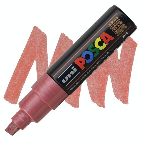 Marker Uni PC-8K POSCA 8.0 mm, Rosu metalizat - Papet