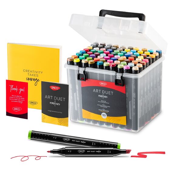 Marker grafic DACO Art Duet, 80 culori/set - Papet