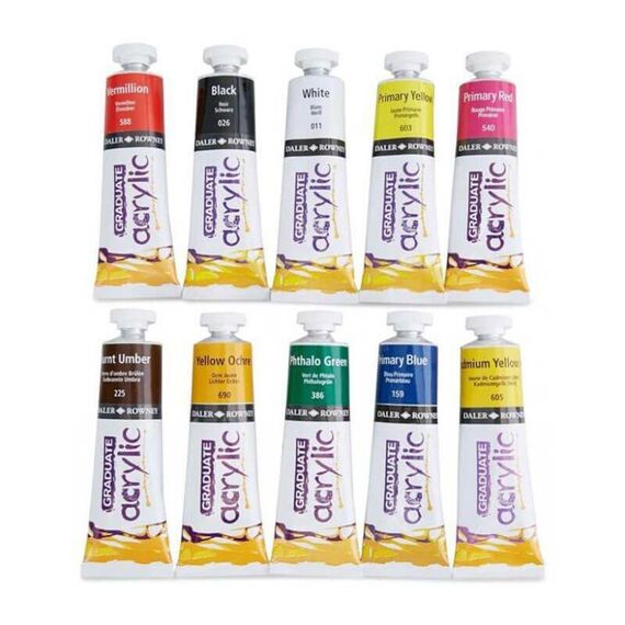 Set culori acrilice, 10 culori/set, DALER ROWNEY Graduate - 2Papet