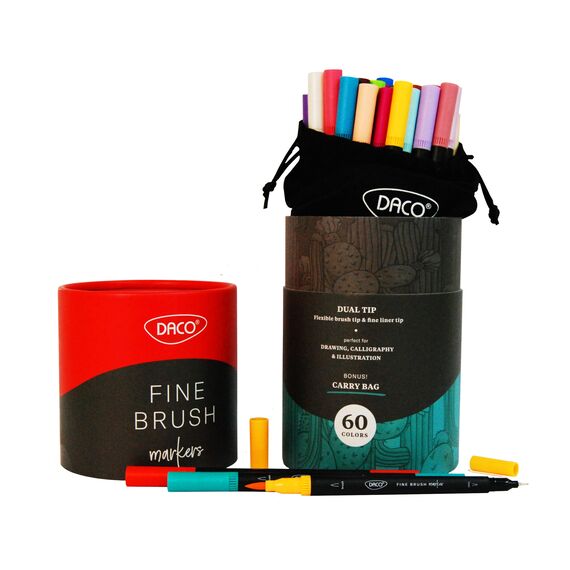 Carioci cu 2 capete DACO Pensuliner, 60 culori/set - Papet
