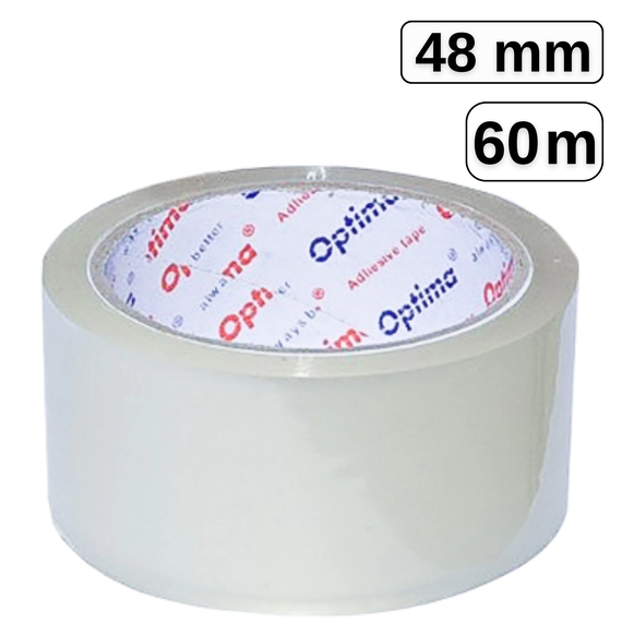 Banda adeziva transparenta 48 mm x 60m, OPTIMA - Papet
