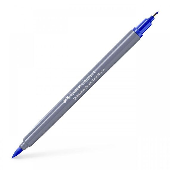 Marker Solubil cu 2 Capete, FABER-CASTELL Goldfaber Aqua, ALEGE CULOAREA: Albastru marin - Papet