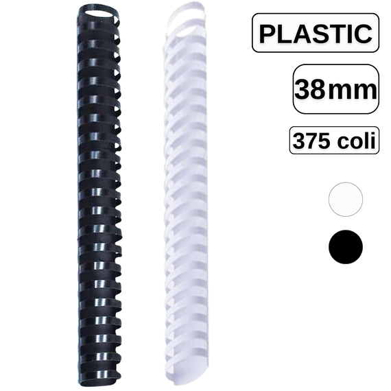 Inele din plastic pentru indosariere, 38 mm, capacitate de legare 375 coli - Papet