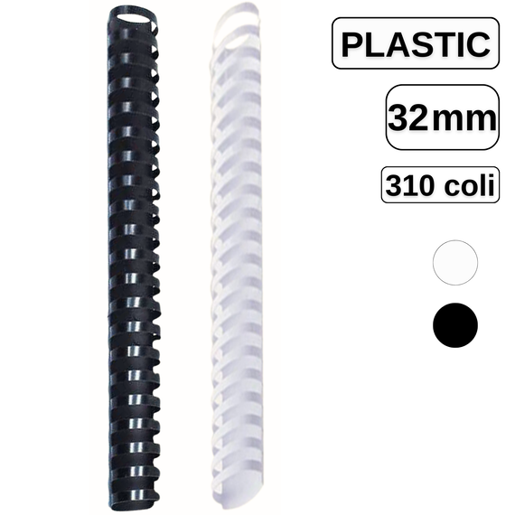 Inele din plastic pentru indosariere, 32 mm, capacitate de legare 310 coli - Papet