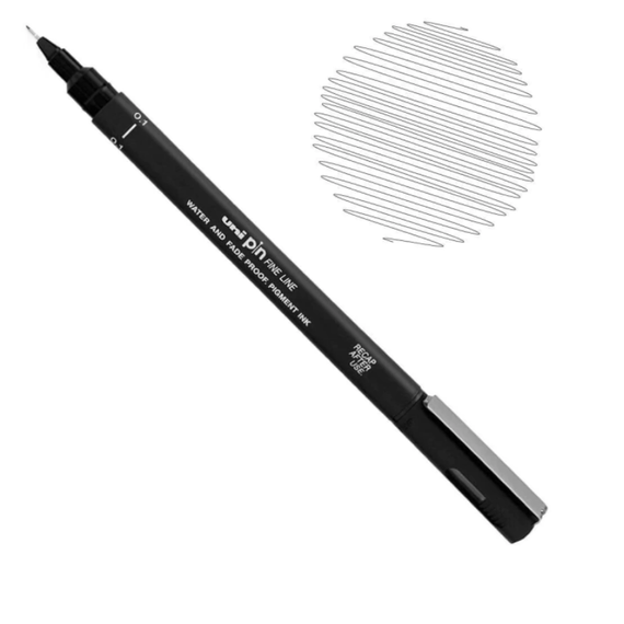 Liner UNI-BALLPIN 01-200S, 0.1 mm, pe baza de apa, ALEGE CULOAREA: Negru - 2Papet