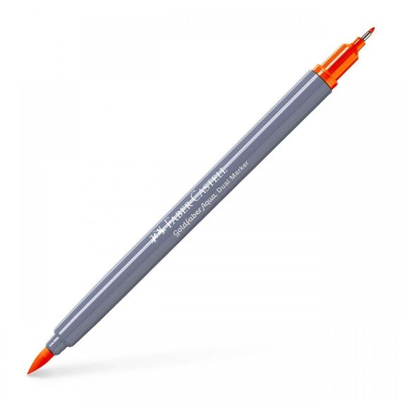 Marker Solubil cu 2 Capete, FABER-CASTELL Goldfaber Aqua, ALEGE CULOAREA: Portocaliu glazurat - Papet