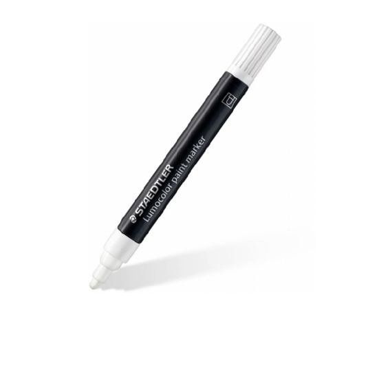 Marker cu vopsea acrilica, STAEDTLER Lumocolor, ALEGE CULOAREA: Alb - 2Papet