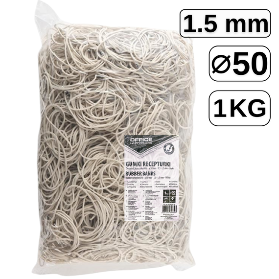 Elastice pentru bani, D 50 mm x 1.5 mm, 1 Kg, OFFICE PRODUCT - Papet