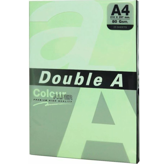 Hartie colorata A4, DOUBLE A Colour Premium Intens, 80 g/mp, 25coli/top, Pastel Emerald - Papet