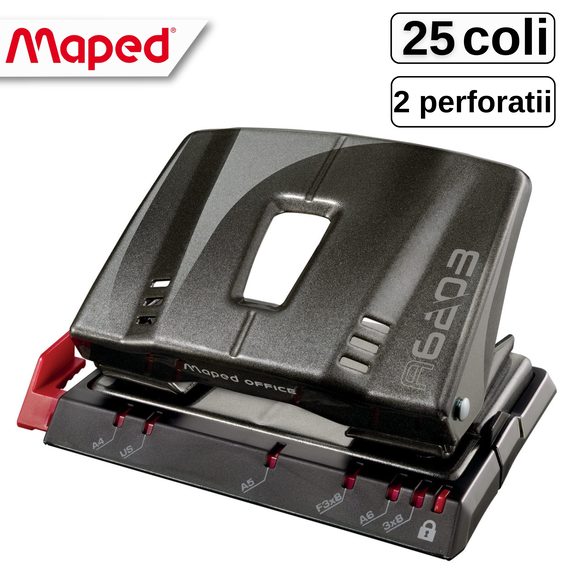 Perforator metalic, MAPED Advanced, 25 coli, Gri Antracit - Papet