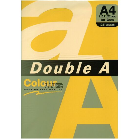 Hartie colorata A4, DOUBLE A Colour Premium Intens, 80 g/mp, 25coli/top, Lemon Intens - 2Papet