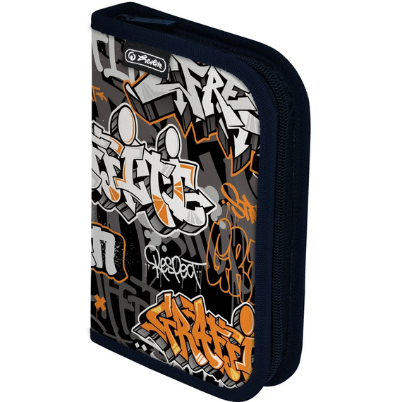 Penar echipat 26 piese, 1 fermoar si clapa interioara, HERLITZ Doodle - Papet