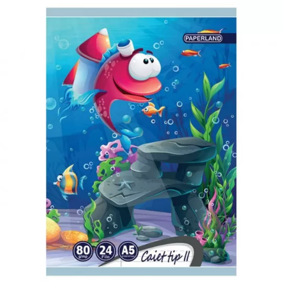 Caiet A5 tip II, 24 file, PAPERLAND - 4Papet