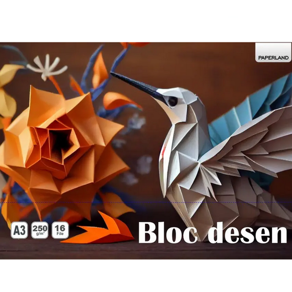 Bloc de desen A3, 250g/mp, 16 file, PAPERLAND - Papet