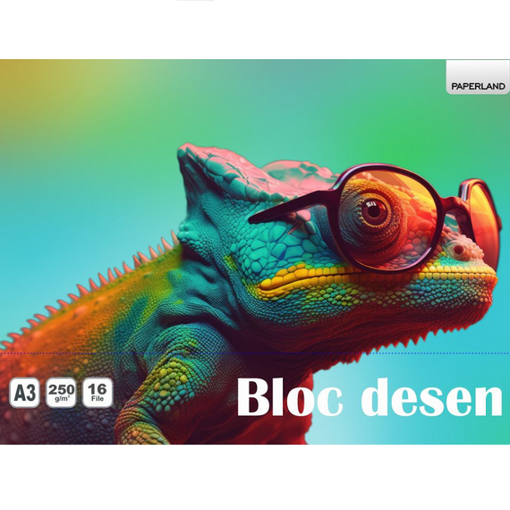 Bloc de desen A3, 250g/mp, 16 file, PAPERLAND - 2Papet