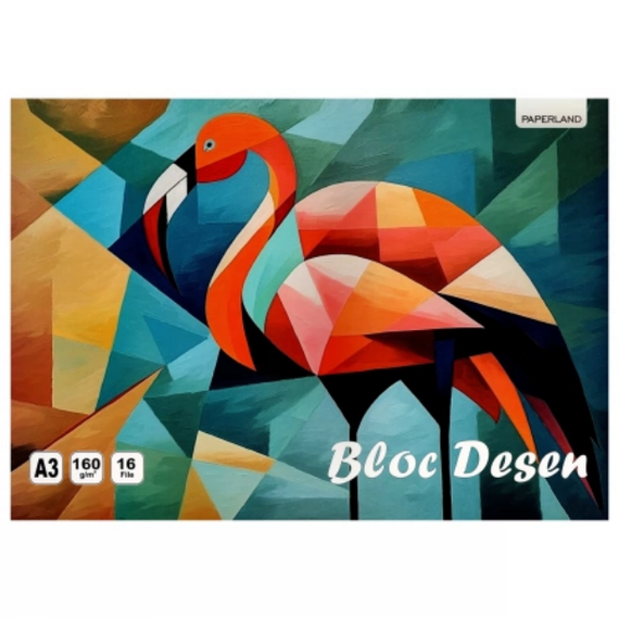 Bloc de desen A3, 160g/mp, 16 file, PAPERLAND - Papet