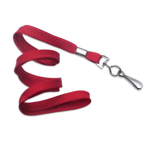 Snur textil pentru ecuson, cu carabina de metal, ALEGE CULOAREA: Rosu - 2Papet