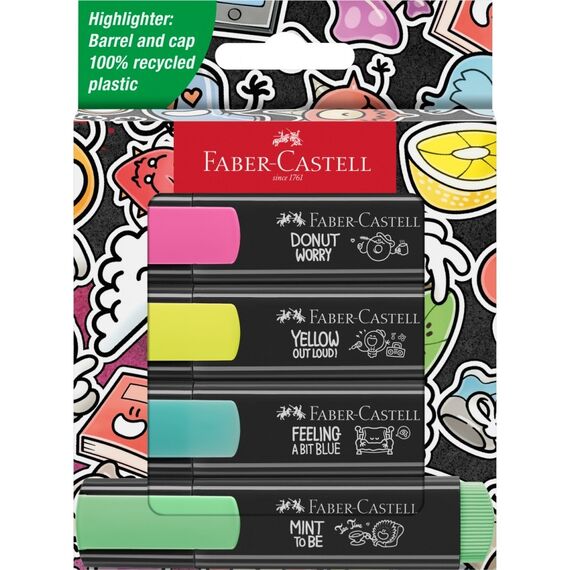 Textmarker FABER-CASTELL Grafitti, 4 buc/set - Papet