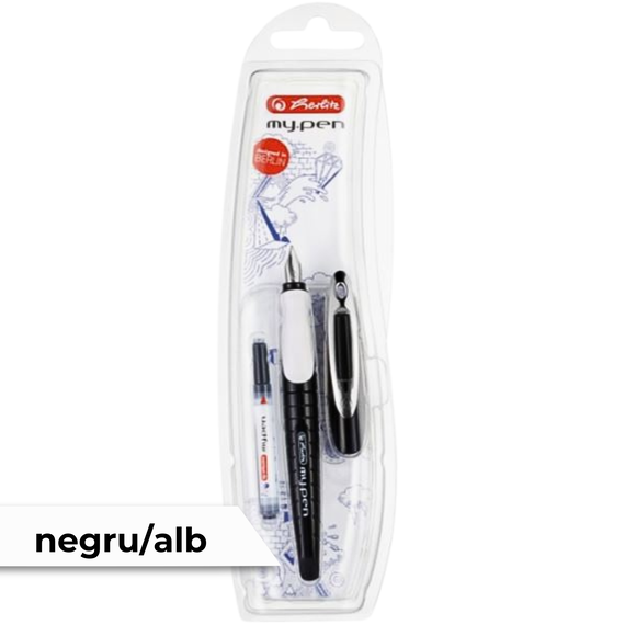 Stilou HERLITZ, My.Pen, ALEGE CULOAREA: Negru/Alb - 2Papet