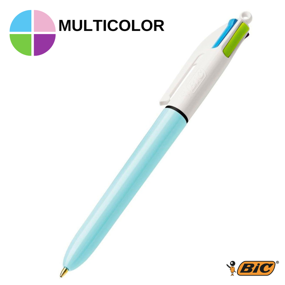 Pix cu 4 culori 1.0mm, BIC Fun Blue Pastel - Papet