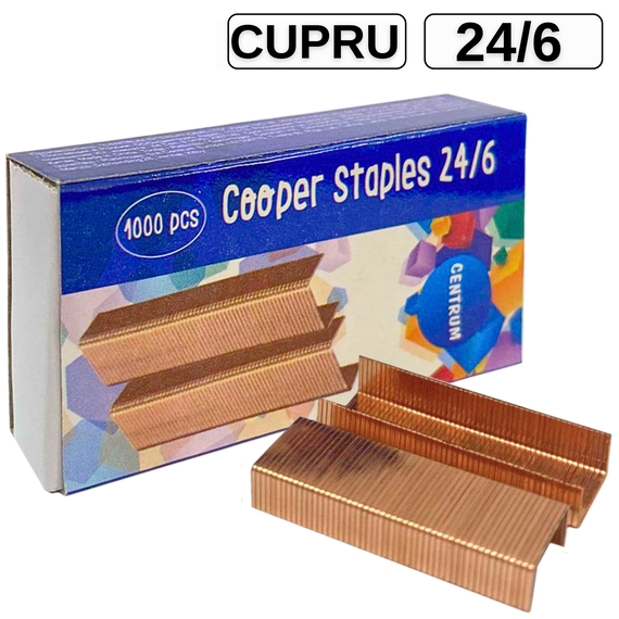 Capse cupru 24/6, 1000 buc/cutie, CENTRUM - Papet
