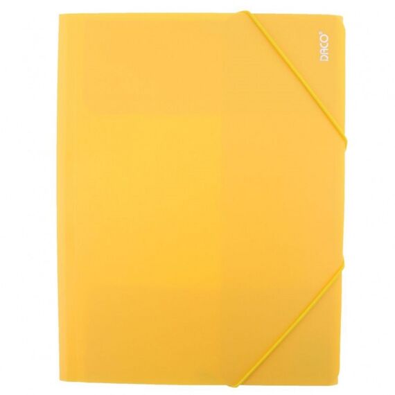 Mapa plastic A4, cu elastic DACO, ALEGE CULOAREA: Galben - Papet