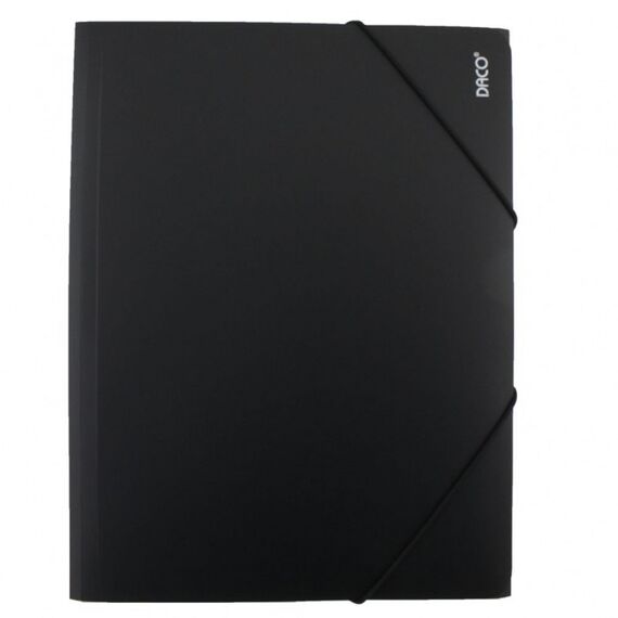 Mapa plastic A4, cu elastic DACO, ALEGE CULOAREA: Negru - Papet