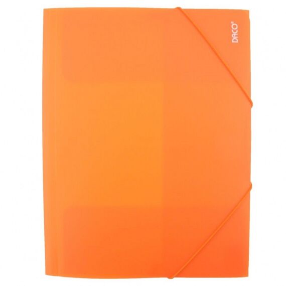 Mapa plastic A4, cu elastic DACO, ALEGE CULOAREA: Portocaliu - Papet