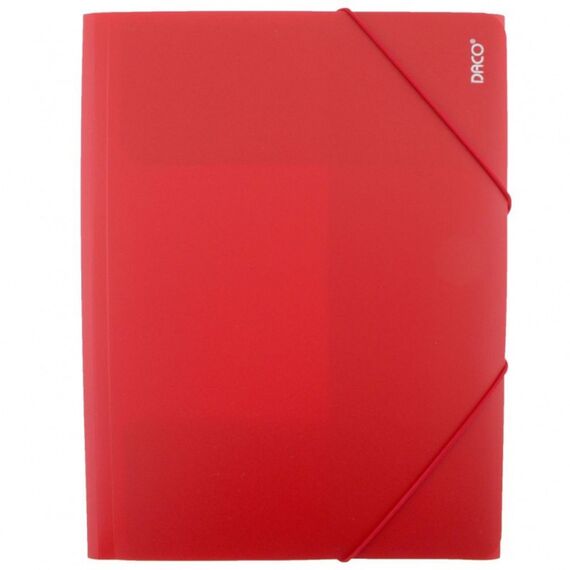 Mapa plastic A4, cu elastic DACO, ALEGE CULOAREA: Rosu - Papet