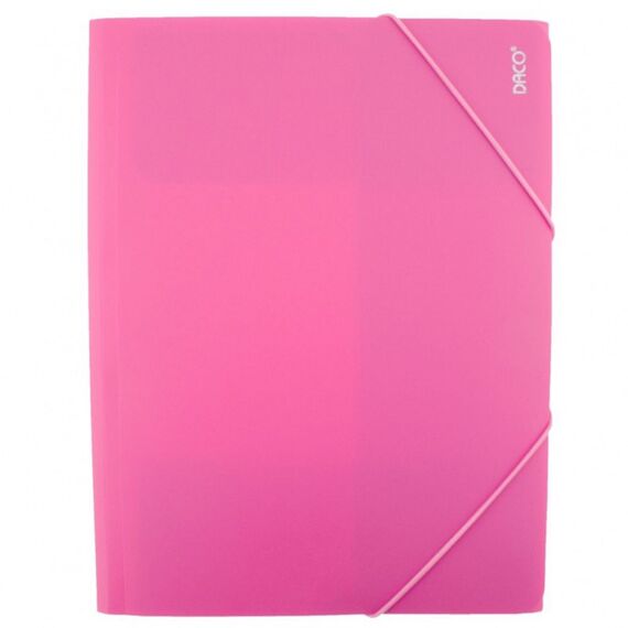 Mapa plastic A4, cu elastic DACO, ALEGE CULOAREA: Roz - Papet