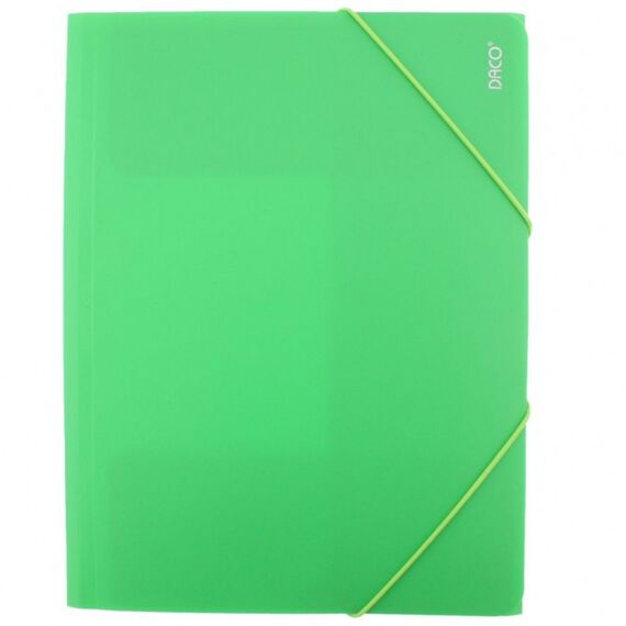 Mapa plastic A4, cu elastic DACO, ALEGE CULOAREA: Verde deschis - Papet