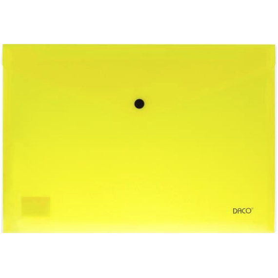 Mapa plastic A4, cu capsa si clapeta in V, DACO, ALEGE CULOAREA: Galben - 2Papet