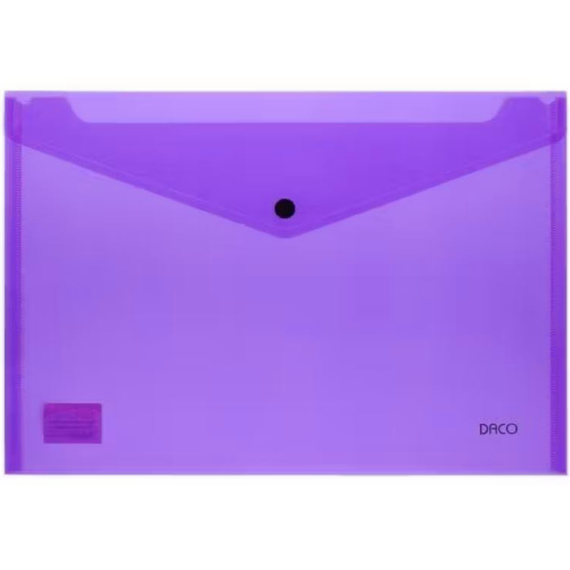 Mapa plastic A4, cu capsa si clapeta in V, DACO, ALEGE CULOAREA: Mov - 2Papet