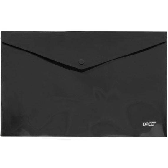 Mapa plastic A4, cu capsa si clapeta in V, DACO, ALEGE CULOAREA: Negru - 2Papet