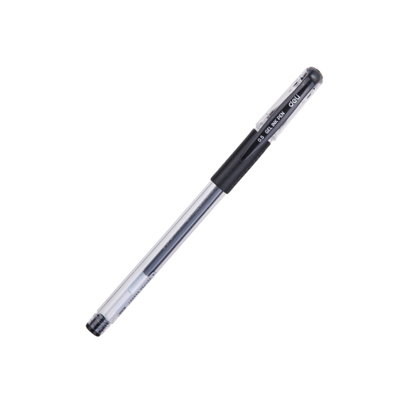 Pix cu gel fara mecanism, cu grip 0.5mm, DELI 6600, ALEGE CULOAREA: Negru - 2Papet