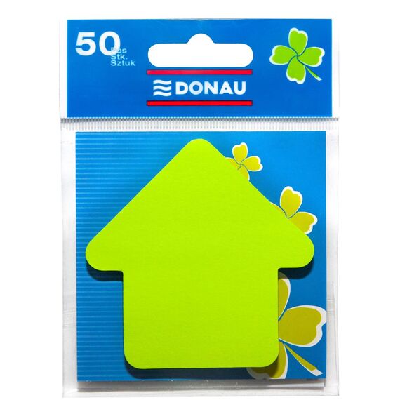 Notes autoadeziv forma SAGEATA, 50 file, verde neon, DONAU - Papet