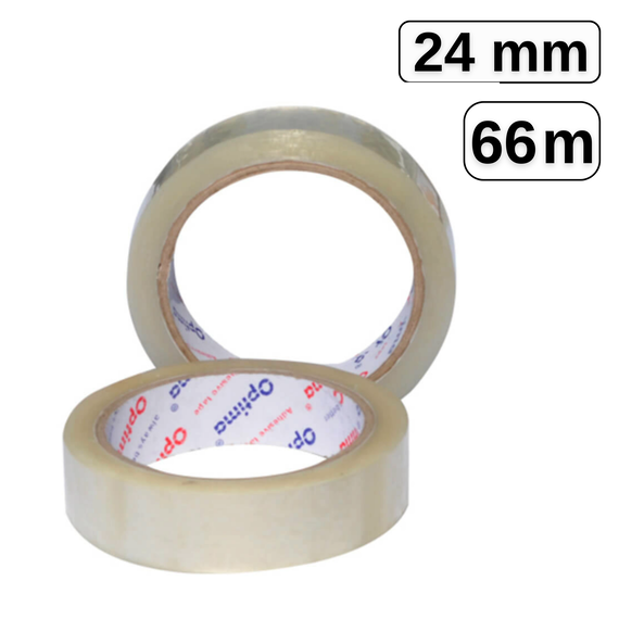 Banda adeziva transparenta 24mm x 66m, OPTIMA - Papet