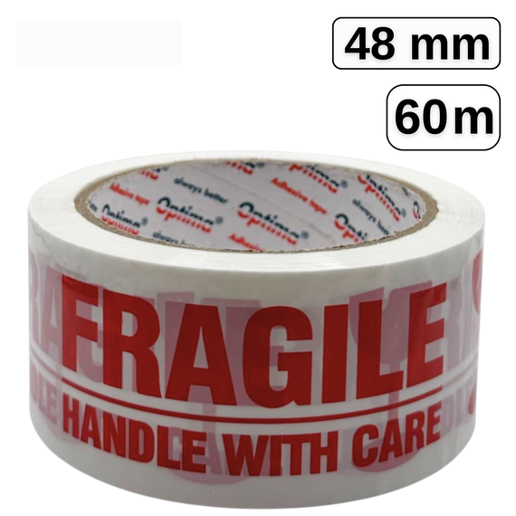 Banda adeziva inscriptionata FRAGILE, 48 mm x 60 m, OPTIMA - Papet