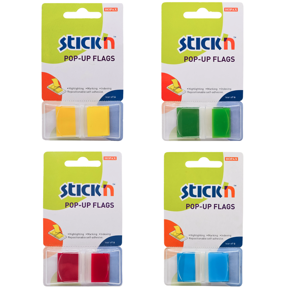 Film index autoadeziv 45 x 25 mm cu dispencer, 50 file/set, STICK'N Pop-up, ALEGE CULOAREA: Albastru - Papet