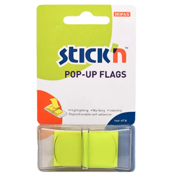 Index autoadeziv 45 x 25 mm, 50 file/set, cu dispenser, STICK'N Pop-up, ALEGE CULOAREA: Galben - Papet