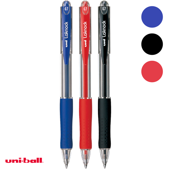 Pix cu mecanism 0.7mm UNI-BALL Laknock SN-100, ALEGE CULOAREA: Rosu - Papet
