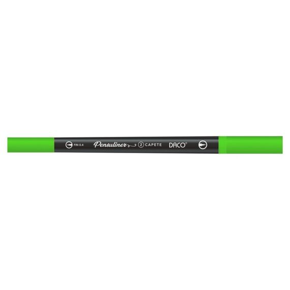 Carioci cu 2 capete DACO Pensuliner, varf pensula si liner, ALEGE CULOAREA: Verde deschis - Papet