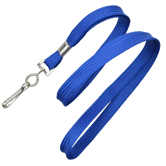 Snur textil pentru ecuson, cu carabina de metal, ALEGE CULOAREA: Albastru - Papet